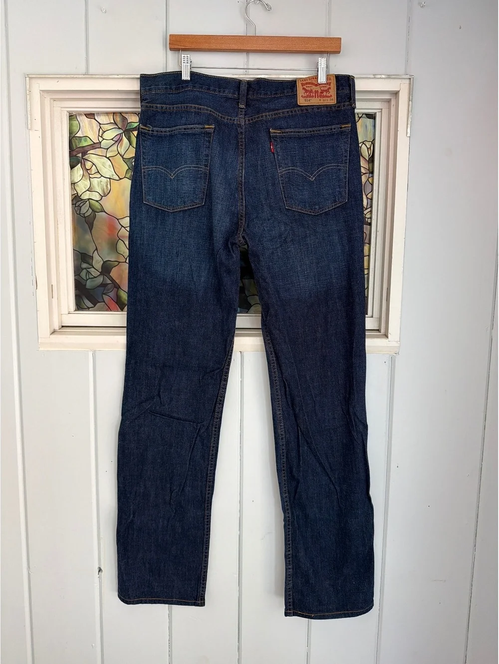 Levi's 514 Men's Straight Fit Jeans Dark Blue Denim Waist 36x36